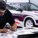 Electrifying automobile in customsuit