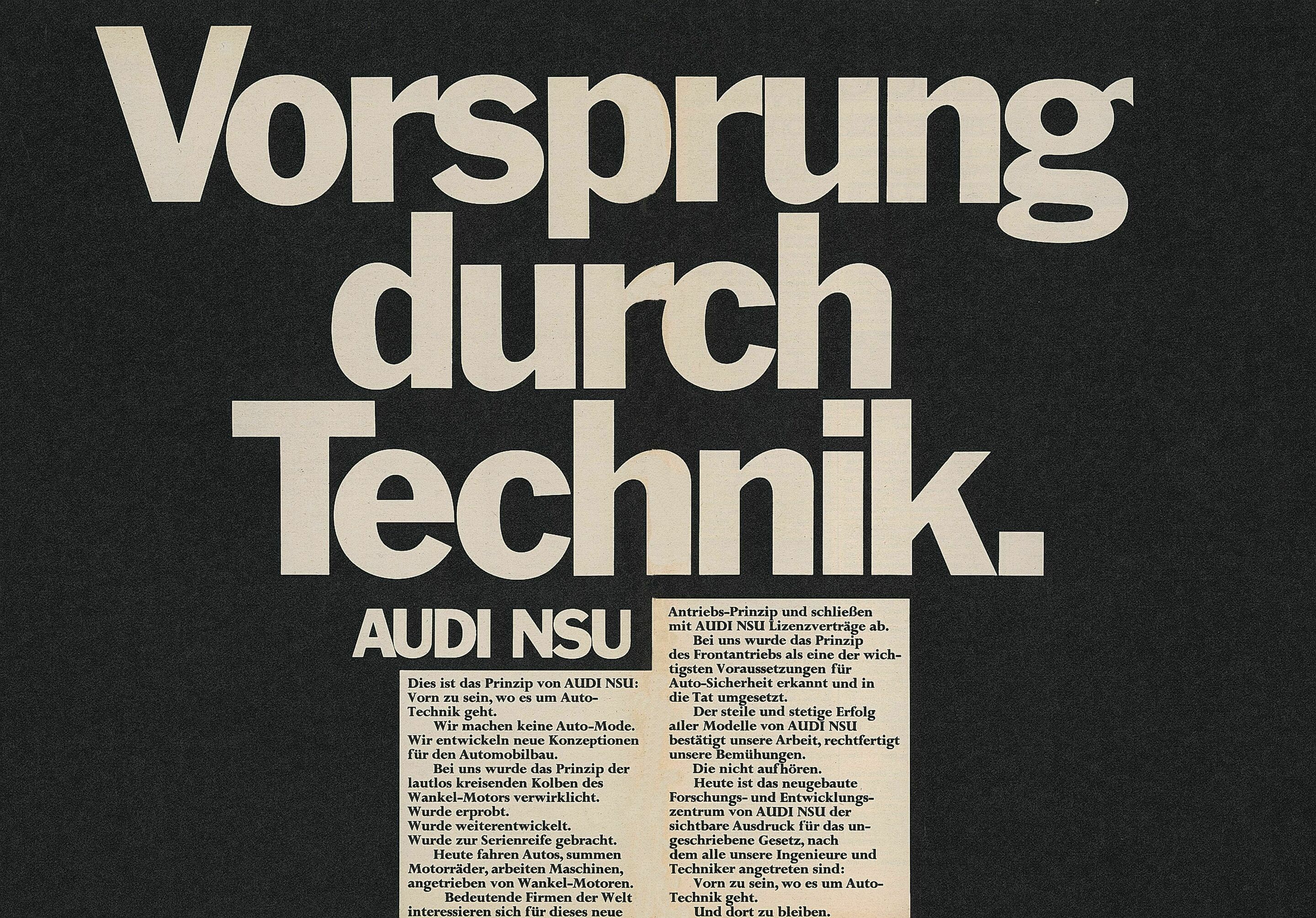 A Slogan with History: Audi Marks 50 Years of “Vorsprung durch Technik”