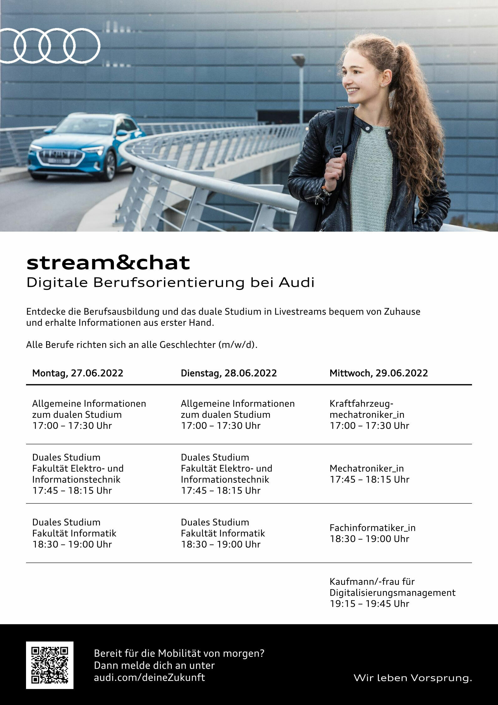 Dates for digital career orientation at Audi Ingolstadt
