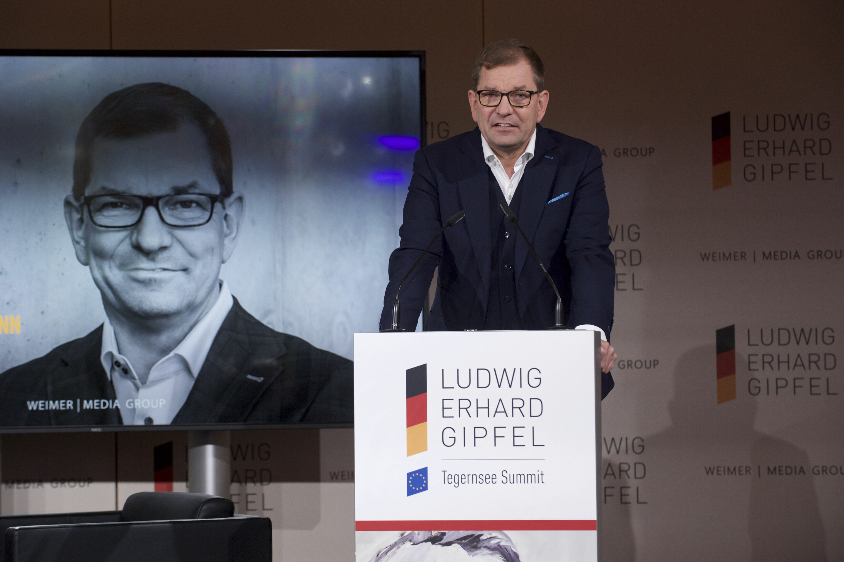 Markus Duesmann, Vorsitzender des Vorstands der AUDI AG, hält eine Keynote beim Ludwig Erhardt Gipfel