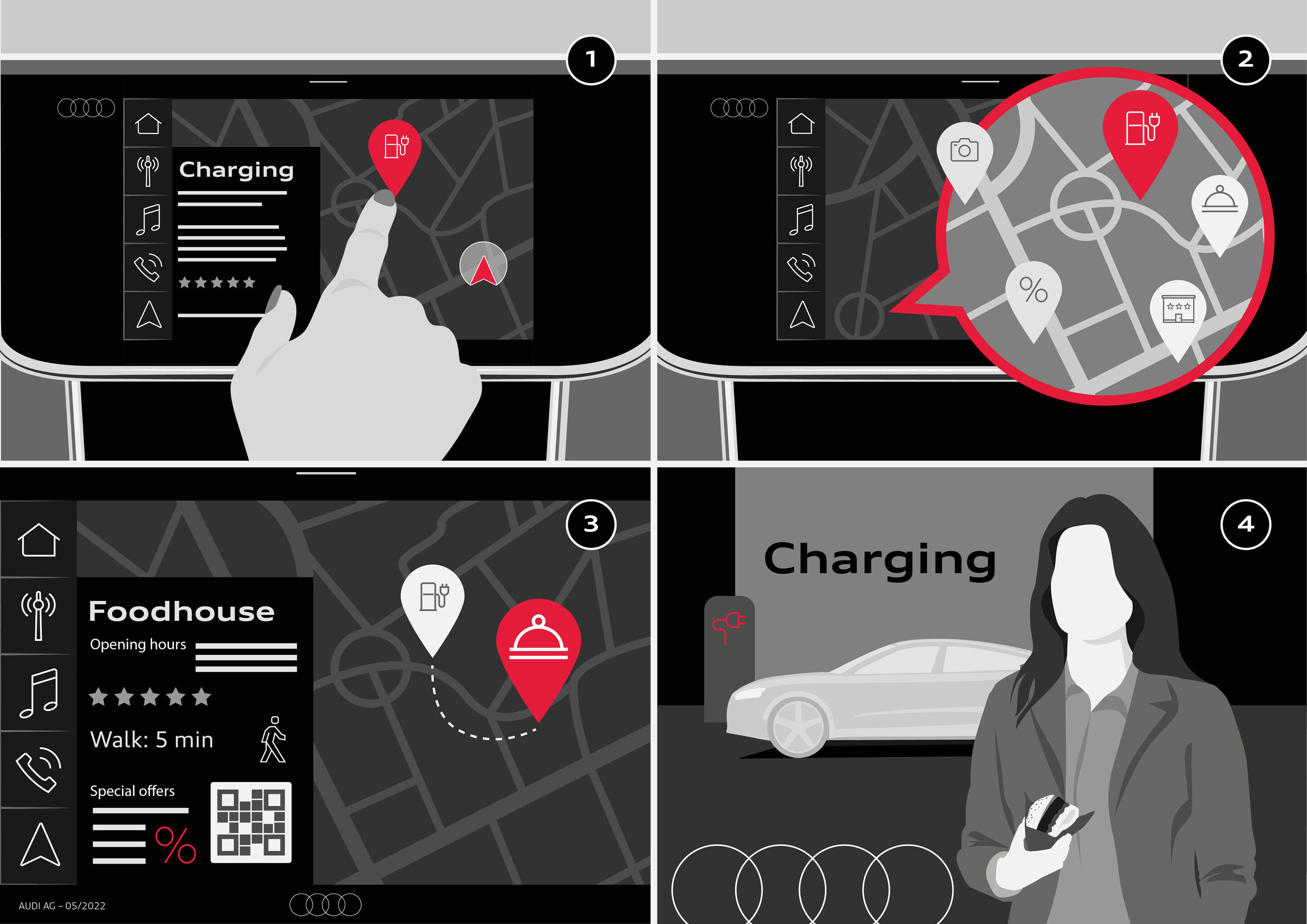 Audi und 4.screen kooperieren für ein nahtloses digitales Kundenerlebnis im Auto