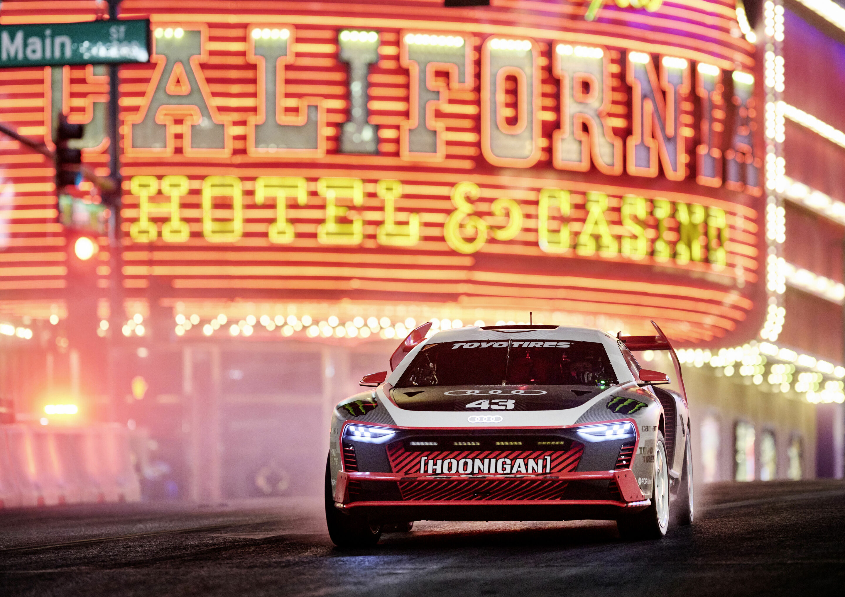 Ken Block and the Audi S1 Hoonitron electrify Las Vegas