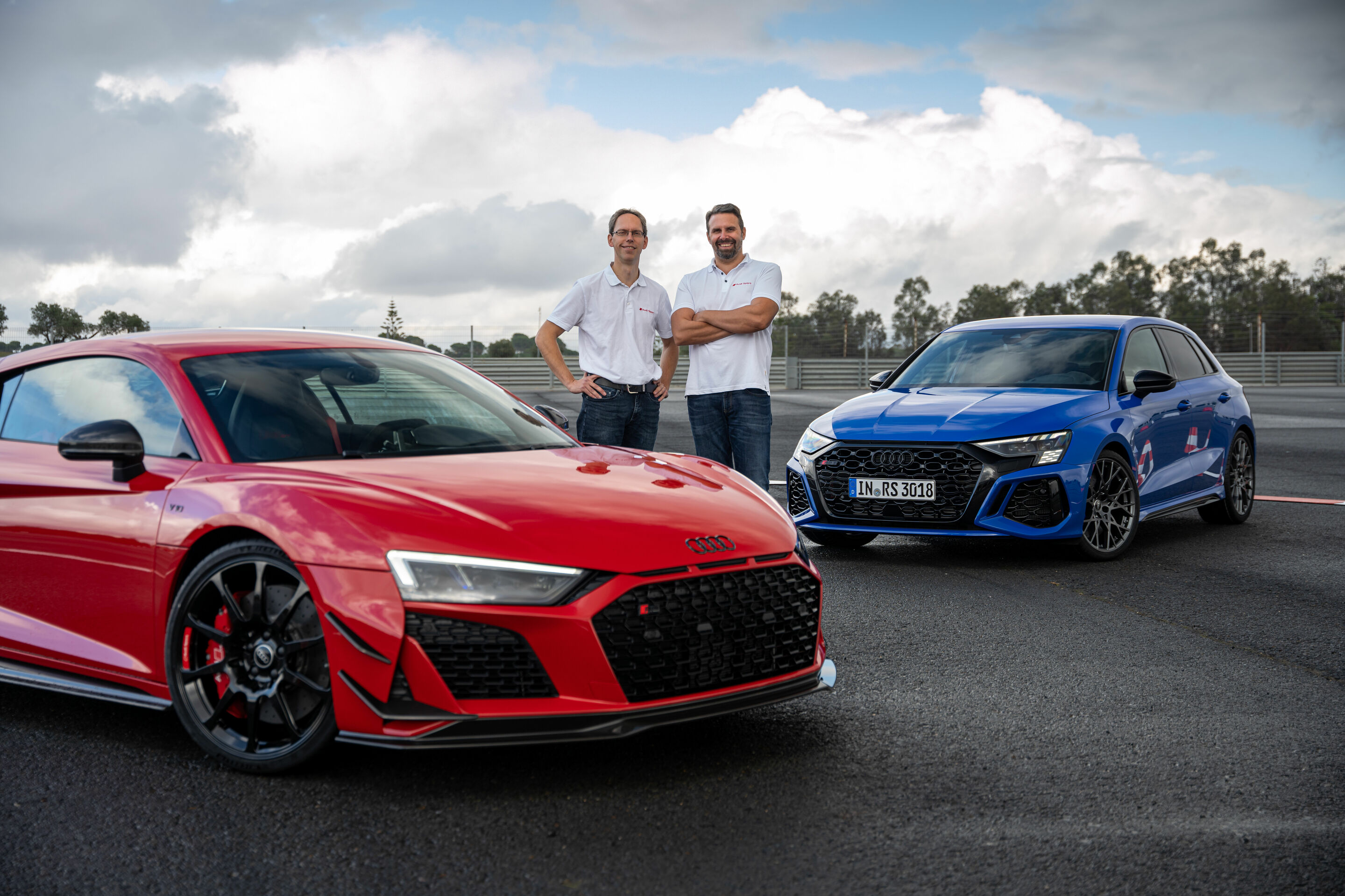 Roland Waschkau, chassis development Audi R8, und Meic Diessner, chassis development Audi RS 3 (from left to right)