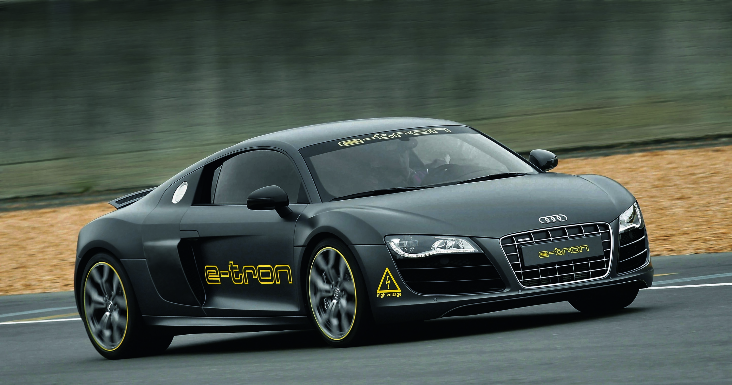 Audi has entered an e-tron technology platform wrapped in the skin of an R8 in the Silvretta E-Auto Rally Montafon 2010.