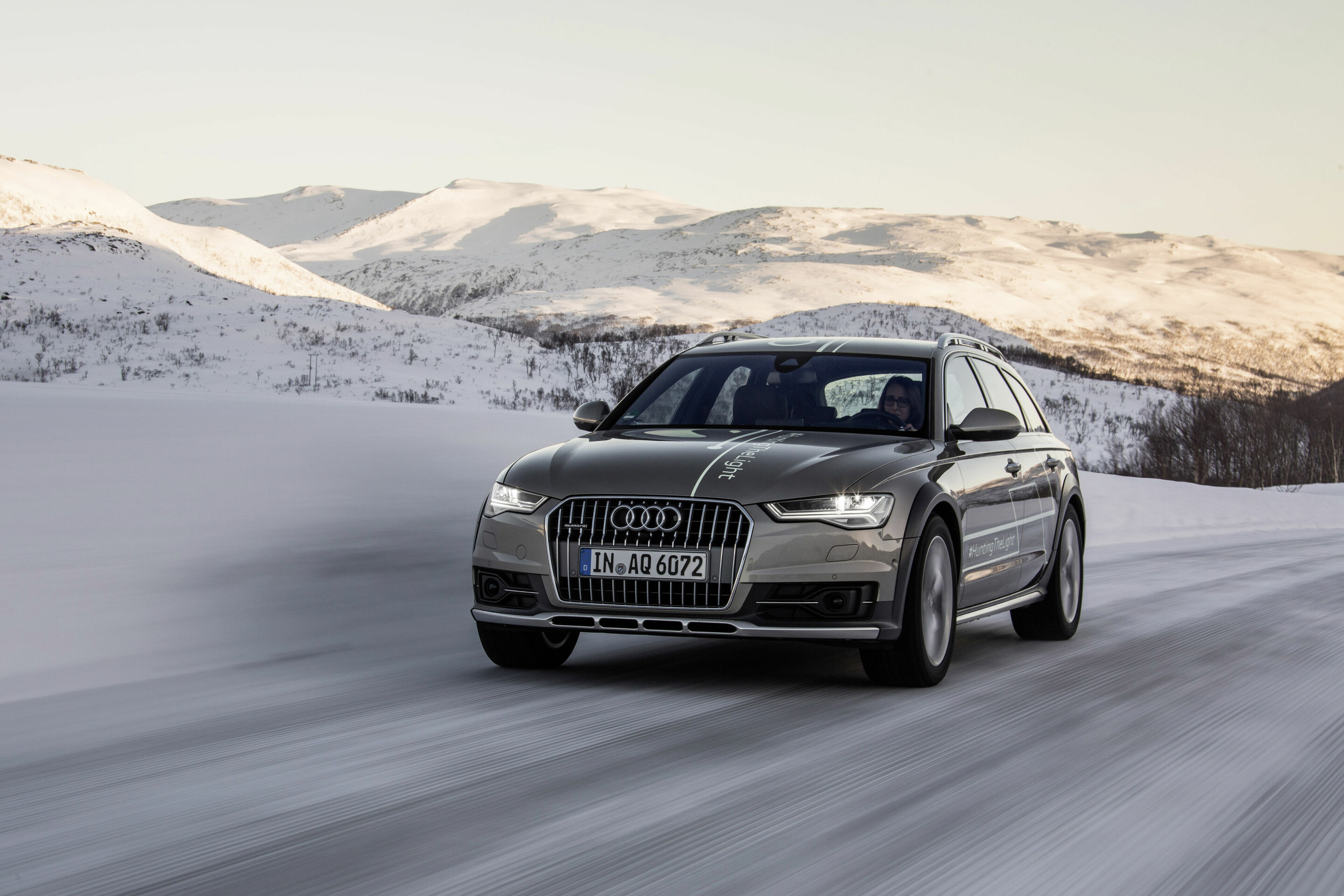 #HuntingTheLight with Matrix LED technology in the Audi A6 allroad quattro in Northern Norway.