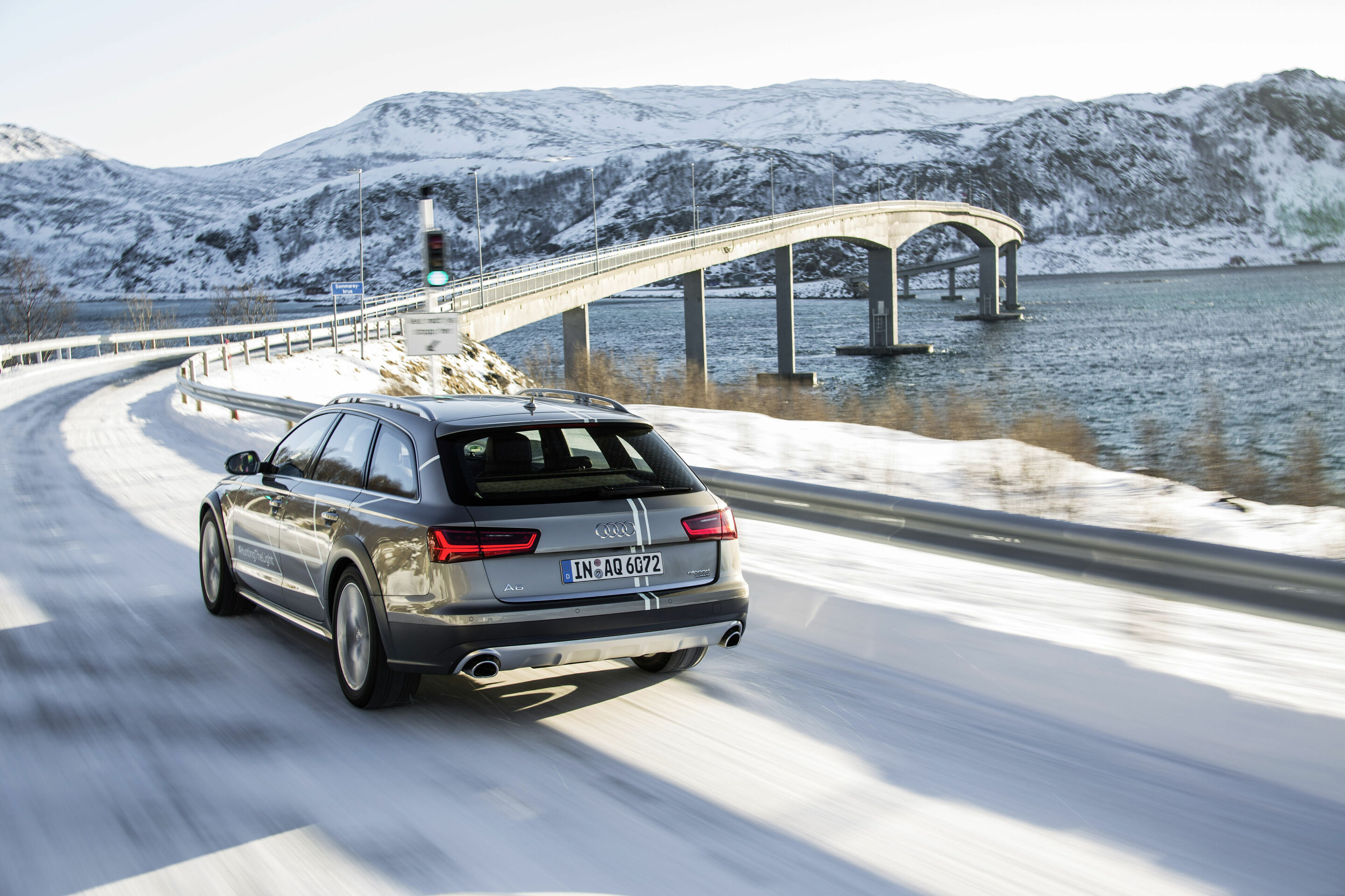 #HuntingTheLight with Matrix LED technology in the Audi A6 allroad quattro in Northern Norway.