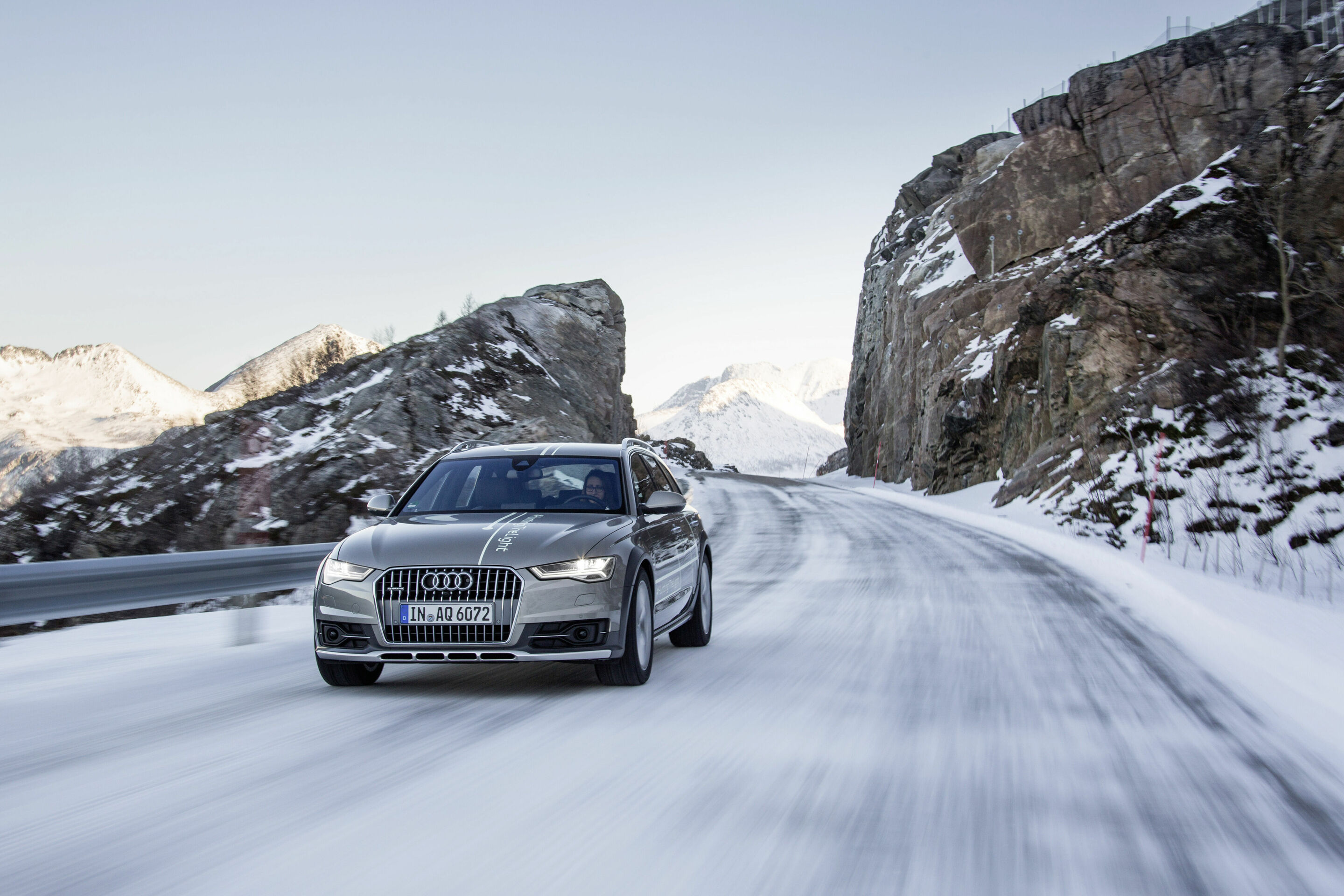 #HuntingTheLight with Matrix LED technology in the Audi A6 allroad quattro in Northern Norway.