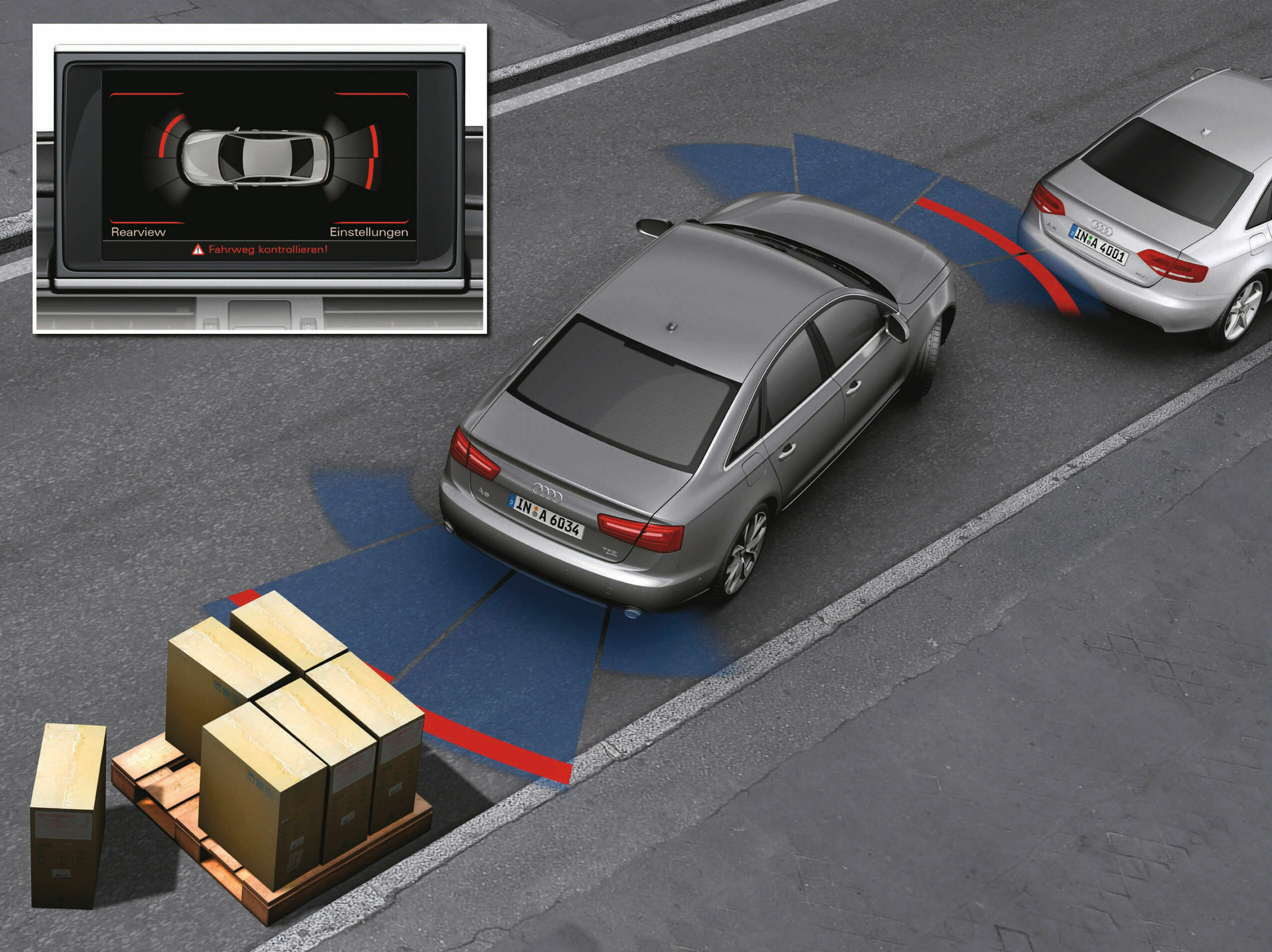 AUDI Q5 8R Einparkhilfe vorne optische Darstellung Nachrüstpaket