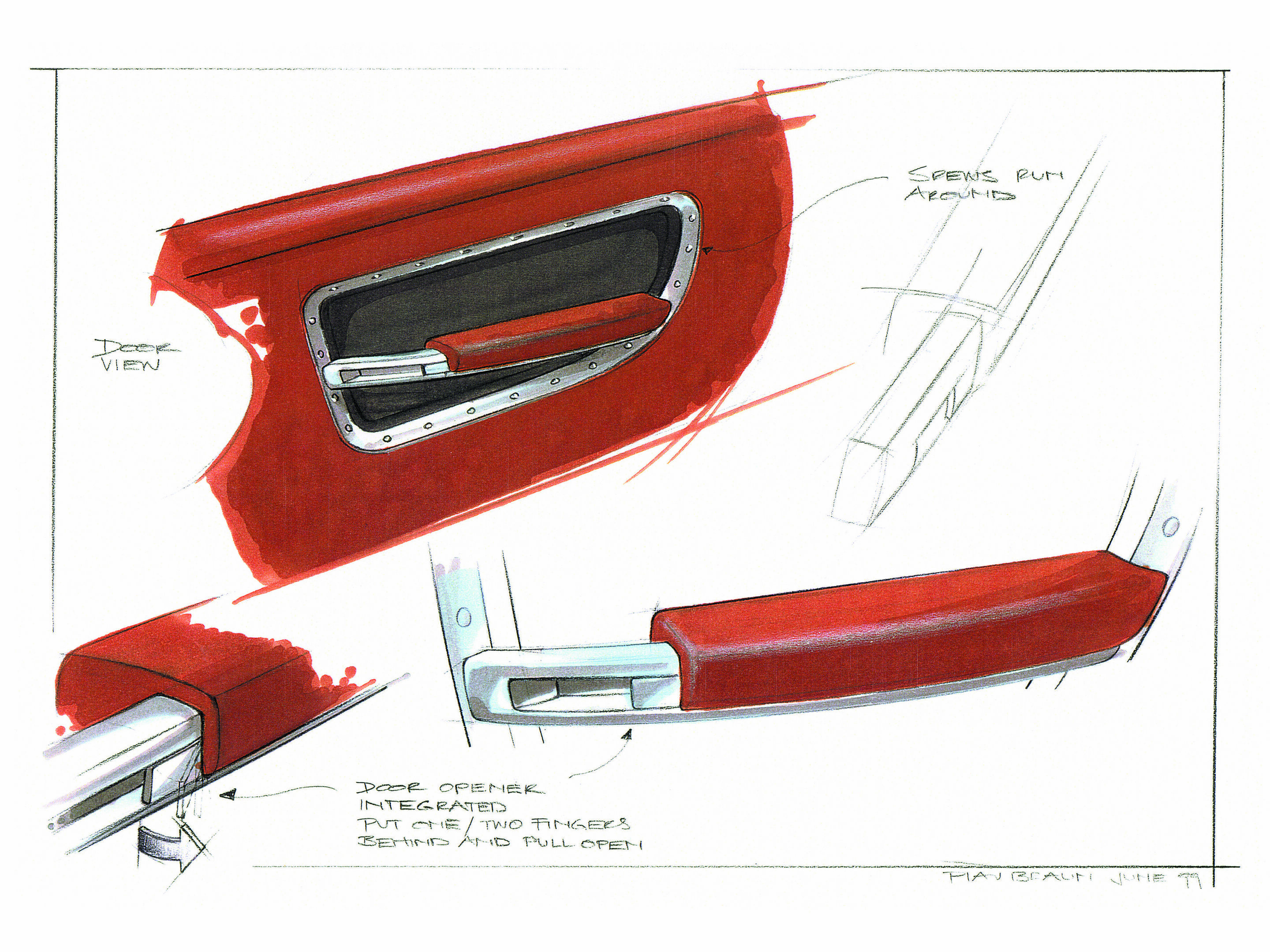 Steppenwolf project - Design sketch for inside of door