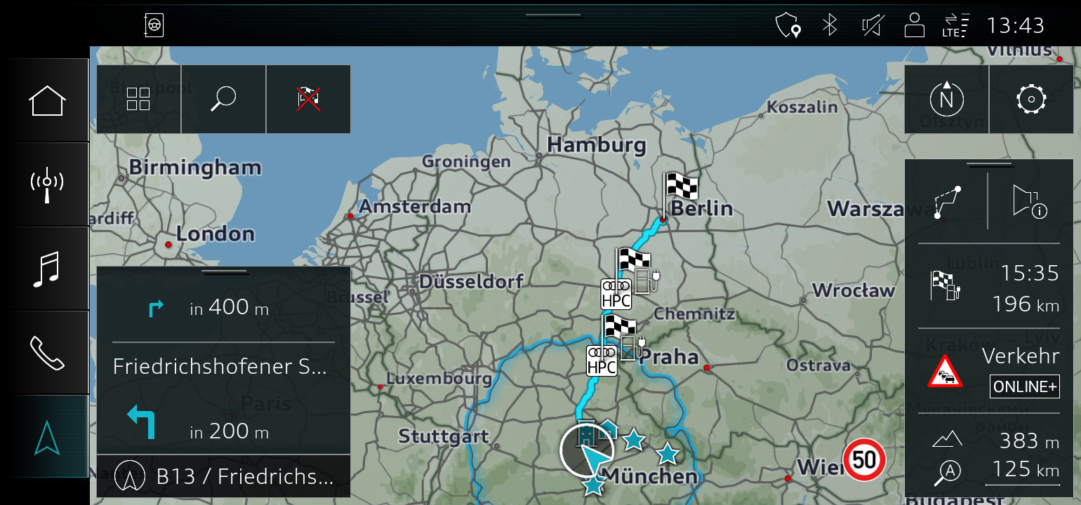 Audi e-tron Routenplaner