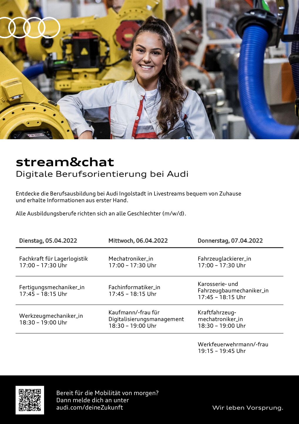 Dates for digital career orientation at Audi Ingolstadt