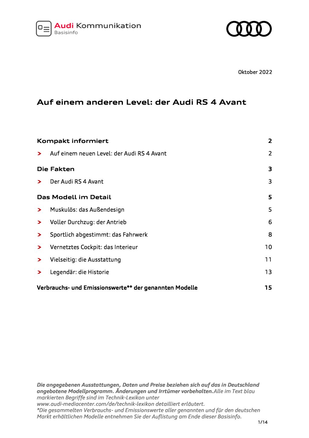 Basisinfo - Auf einem anderen Level: der Audi RS 4 Avant