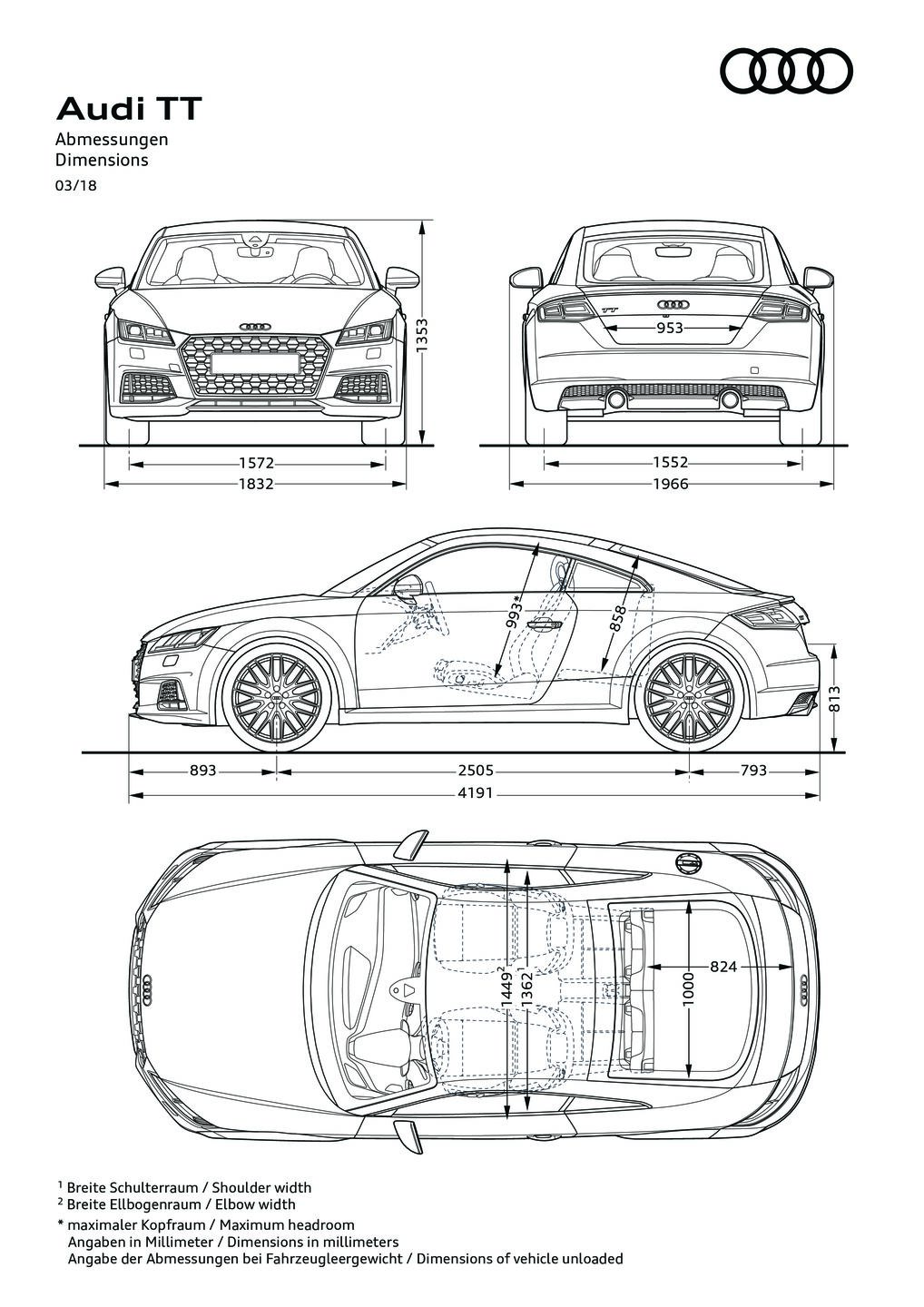 Abmessungen Audi Tt