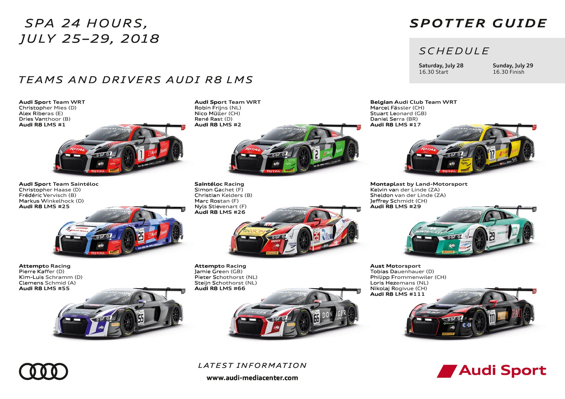 24h Spa 2018 Spotter Guide