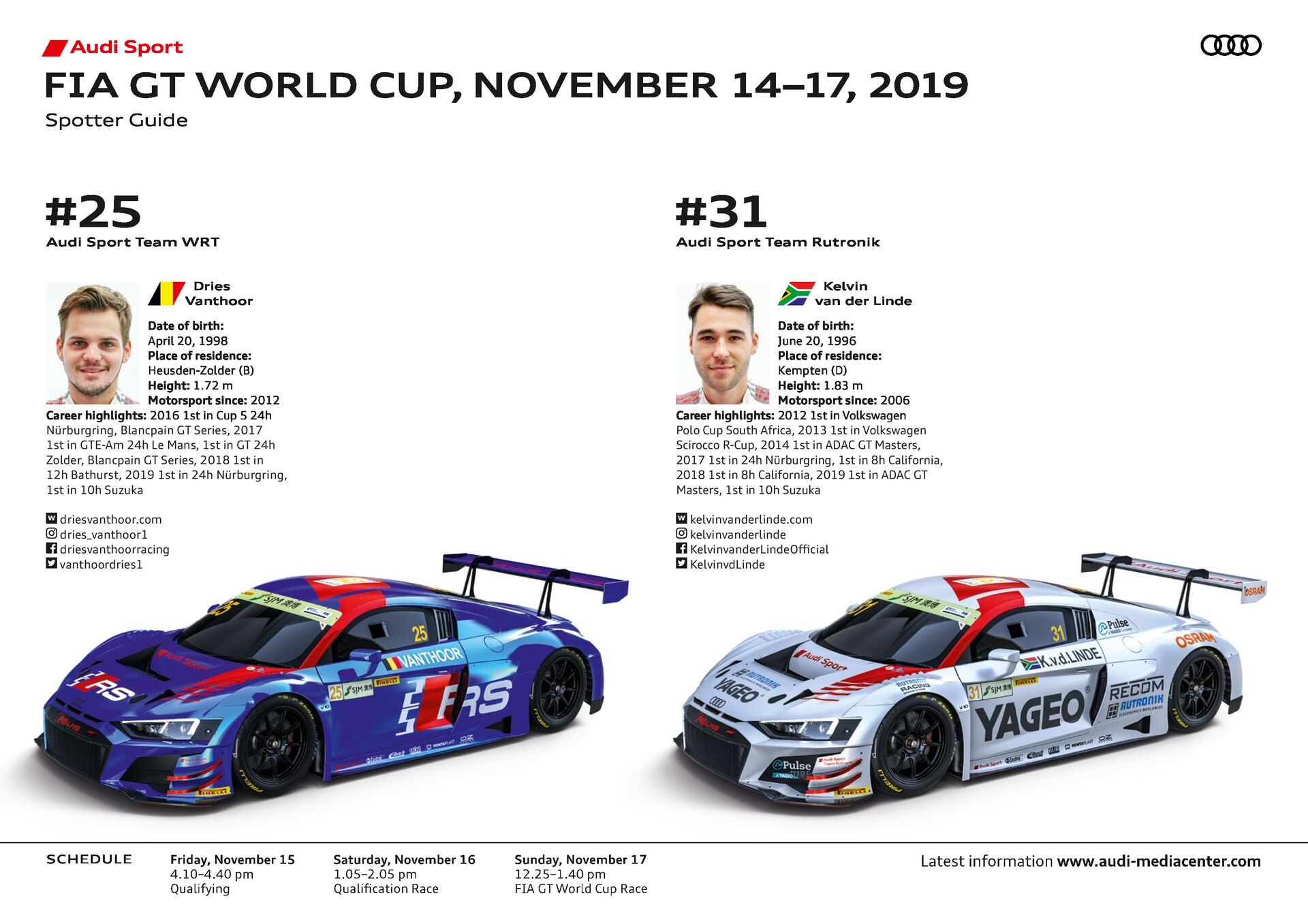 FIA GT World Cup 2019 Spotter Guide
