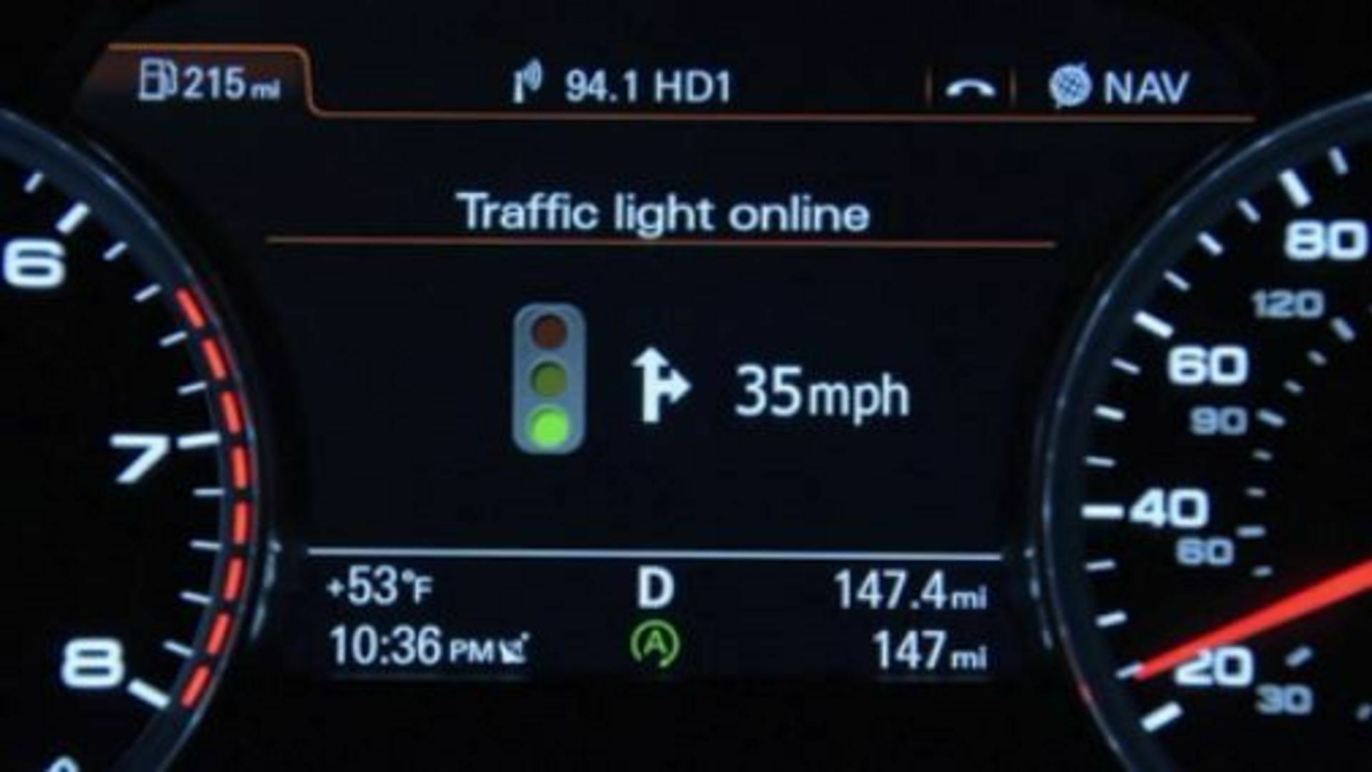 Audi connect - Online traffic light information