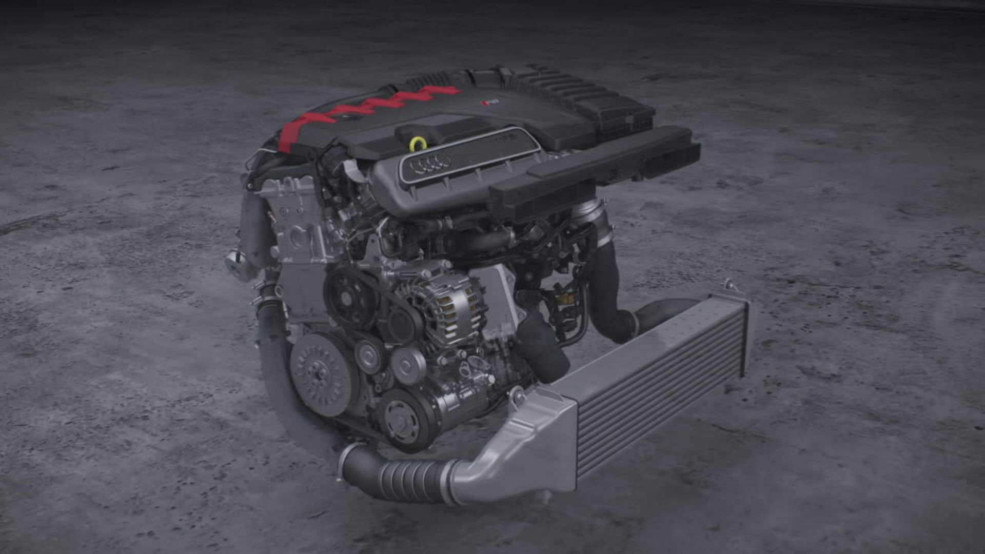 Animation inline five-cylinder engine
