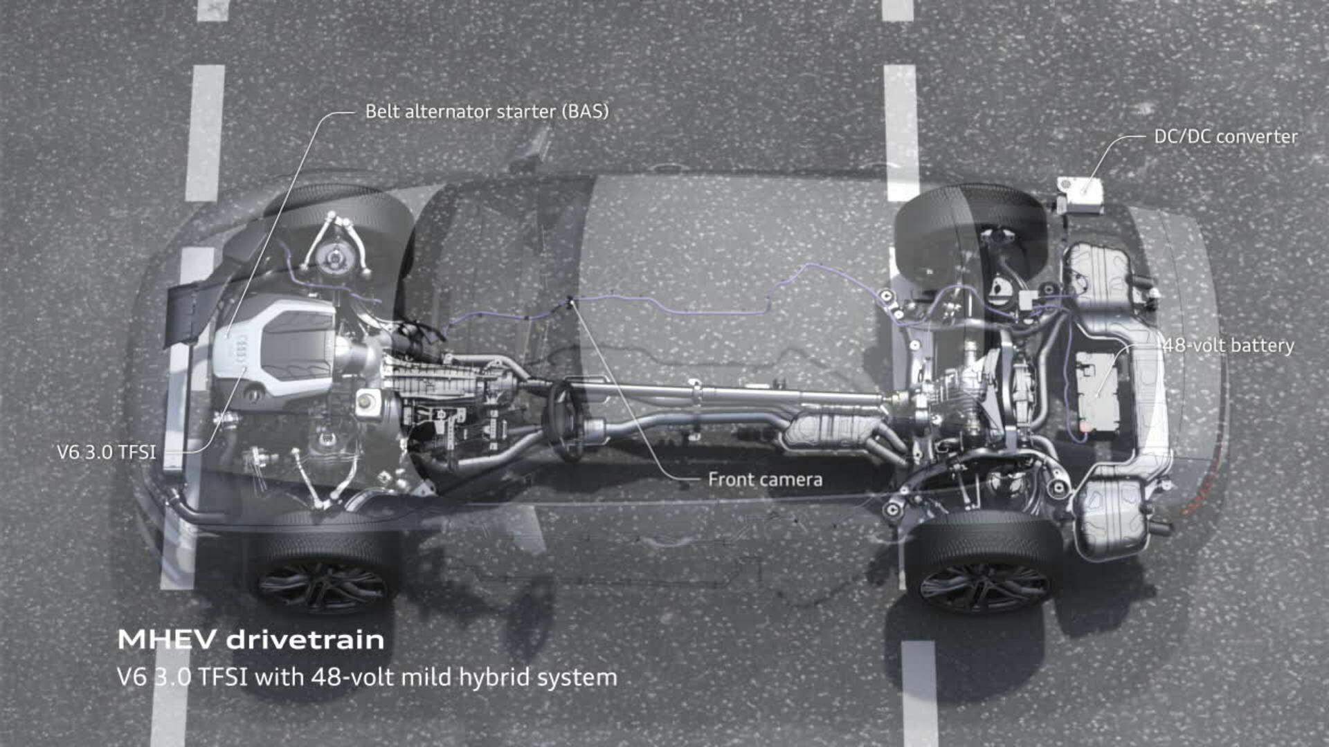 Audi A7 Animation mild hybrid system