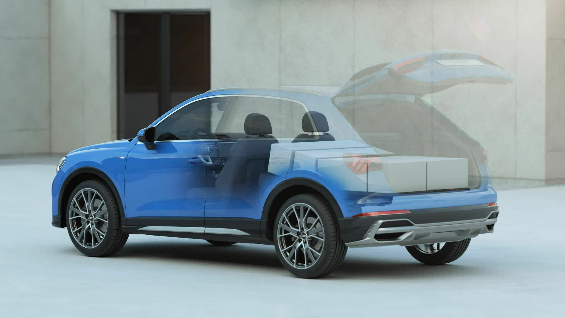 Audi Q3 loading and interior concept (animation)