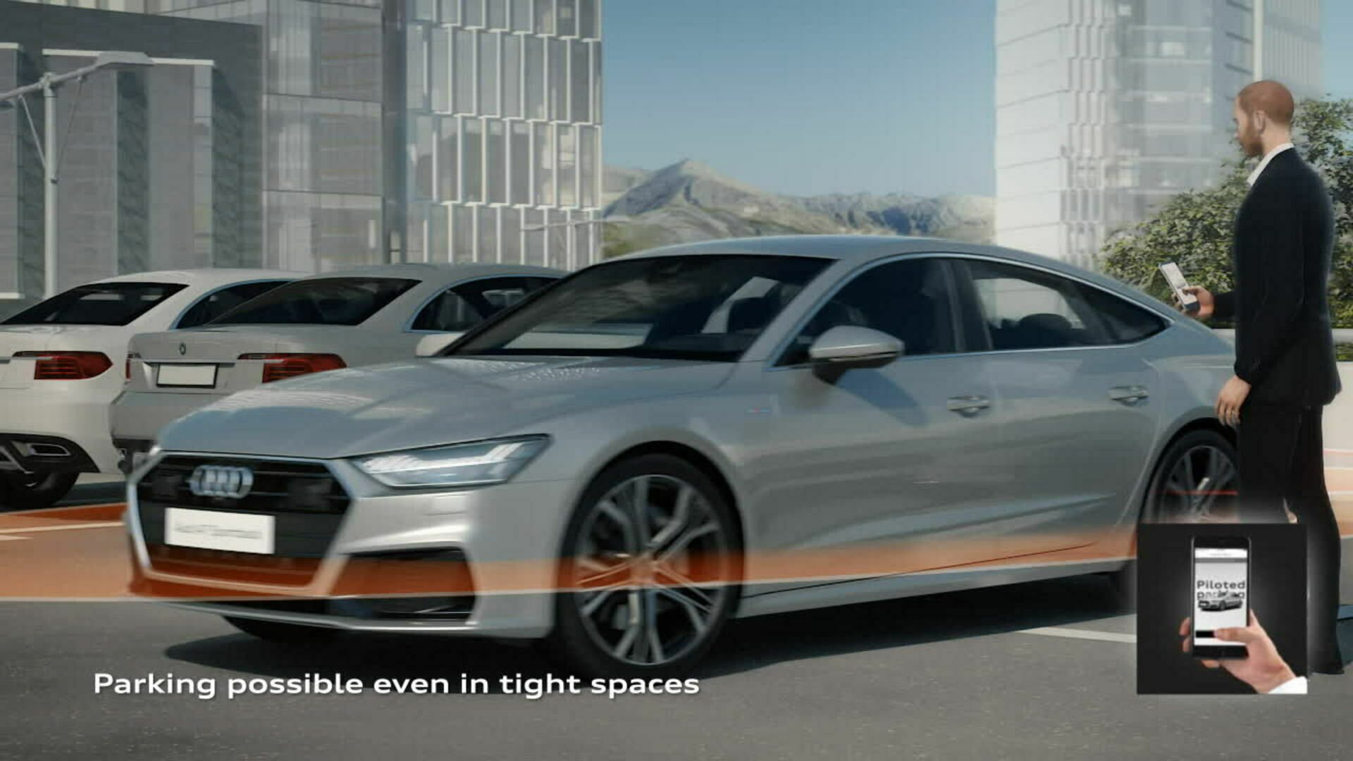 Audi A7 Animation parking and garage pilot and maneuvering assist