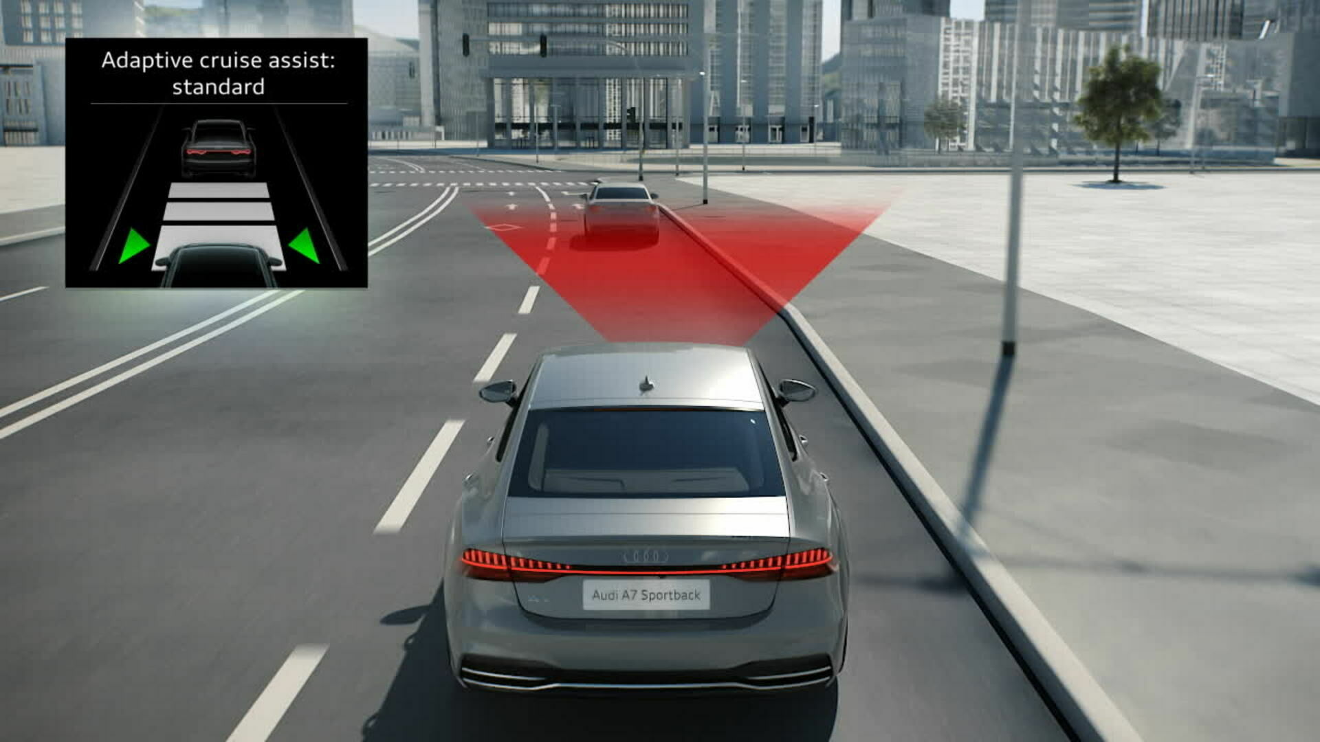 Audi A7 Animation predictive efficiency assistant with pACA