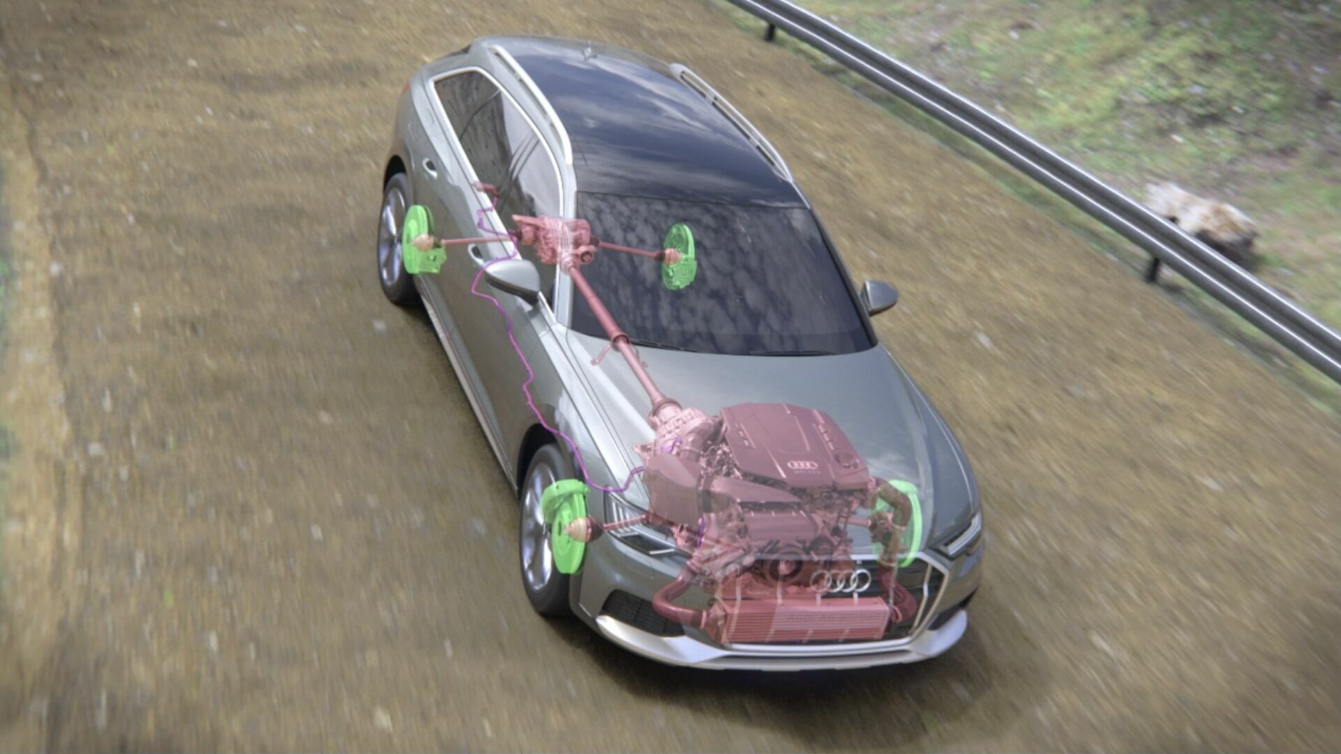 Audi A6 allroad quattro Fahrwerk (Animation)