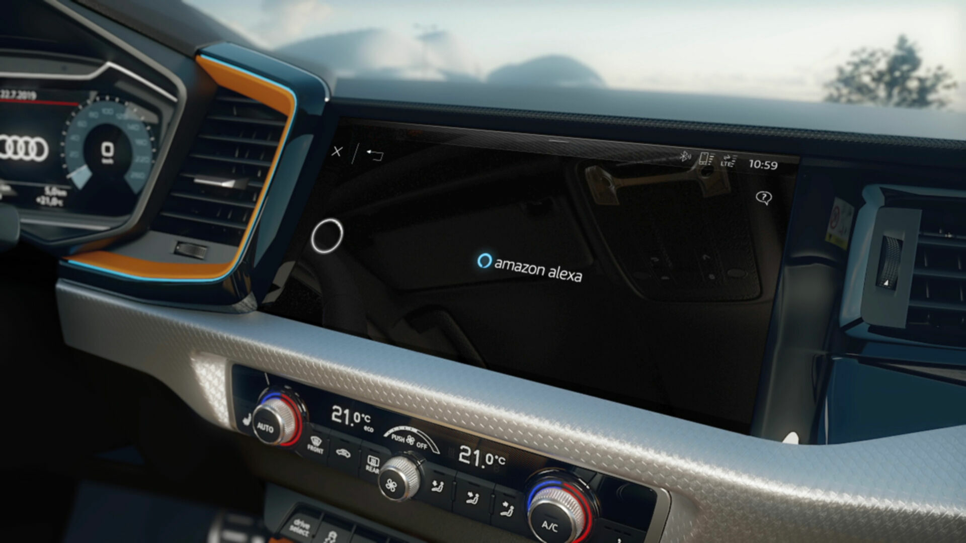 Animation Audi A1 citycarver driver assistance systems and alexa 2019