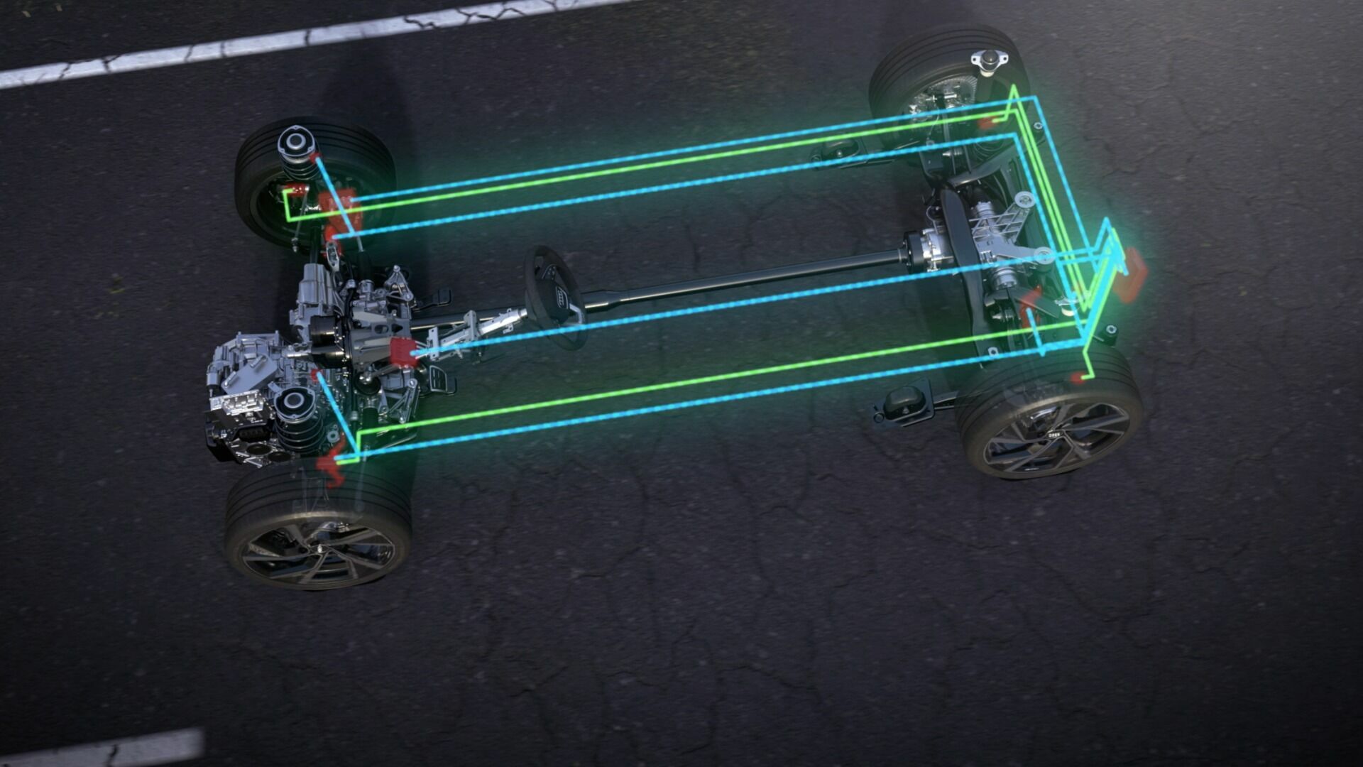 Animation: Audi S3 Sportback – Adaptiv-Fahrwerk