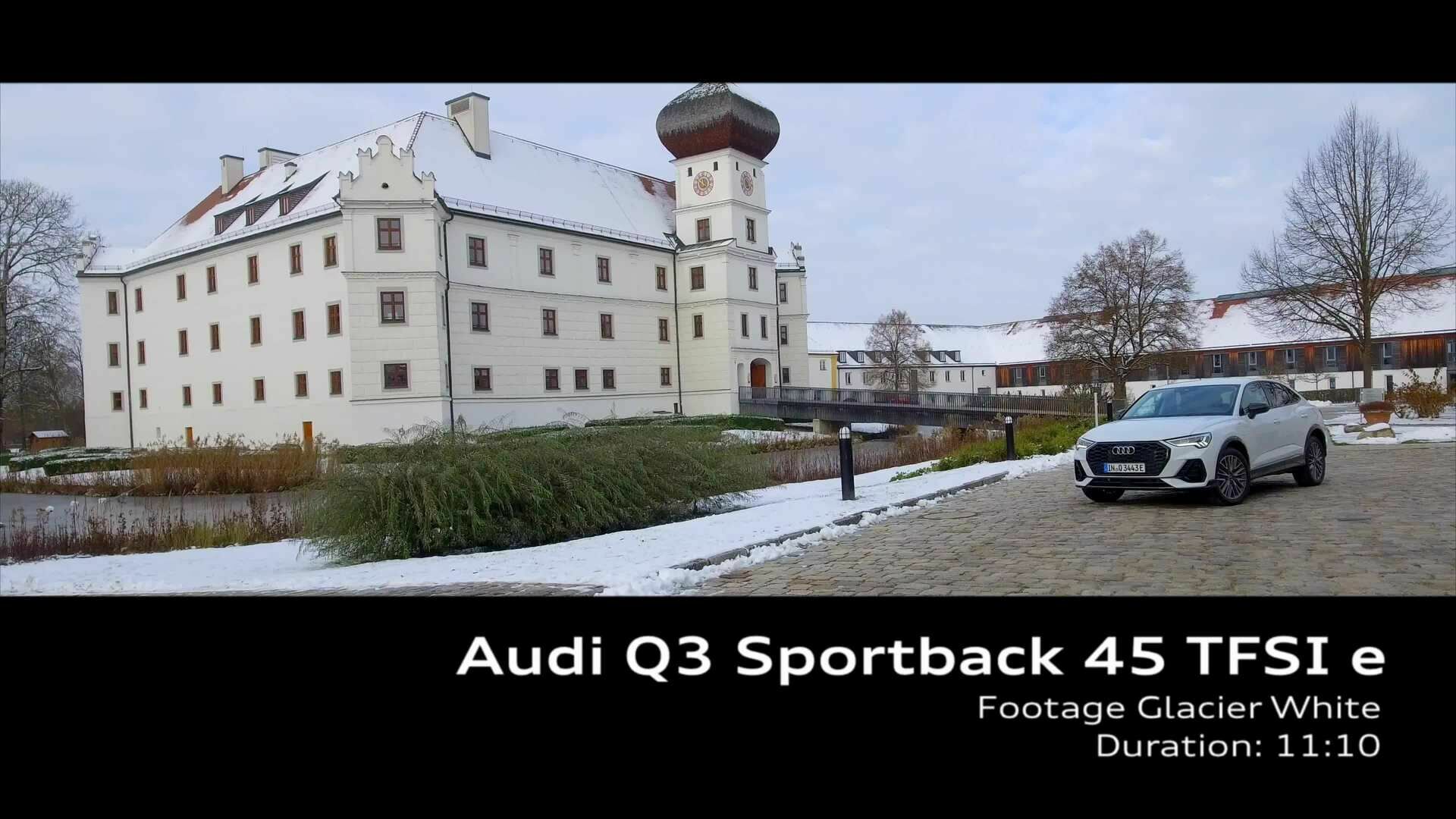Footage: Audi Q3 TFSI e Glacier white