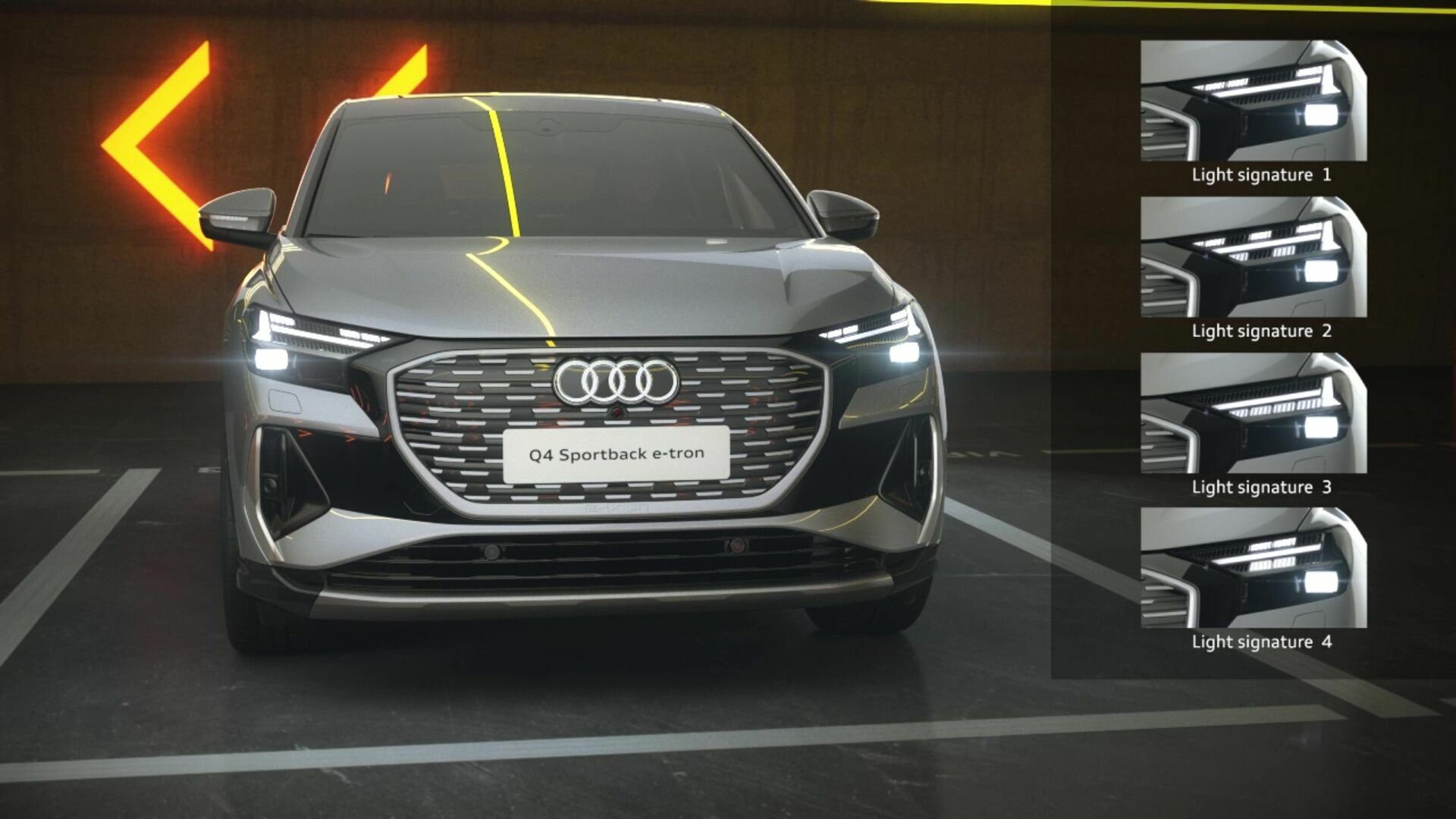 Animation: Daytime running lights technology of the Audi Q4 Sportback e-tron