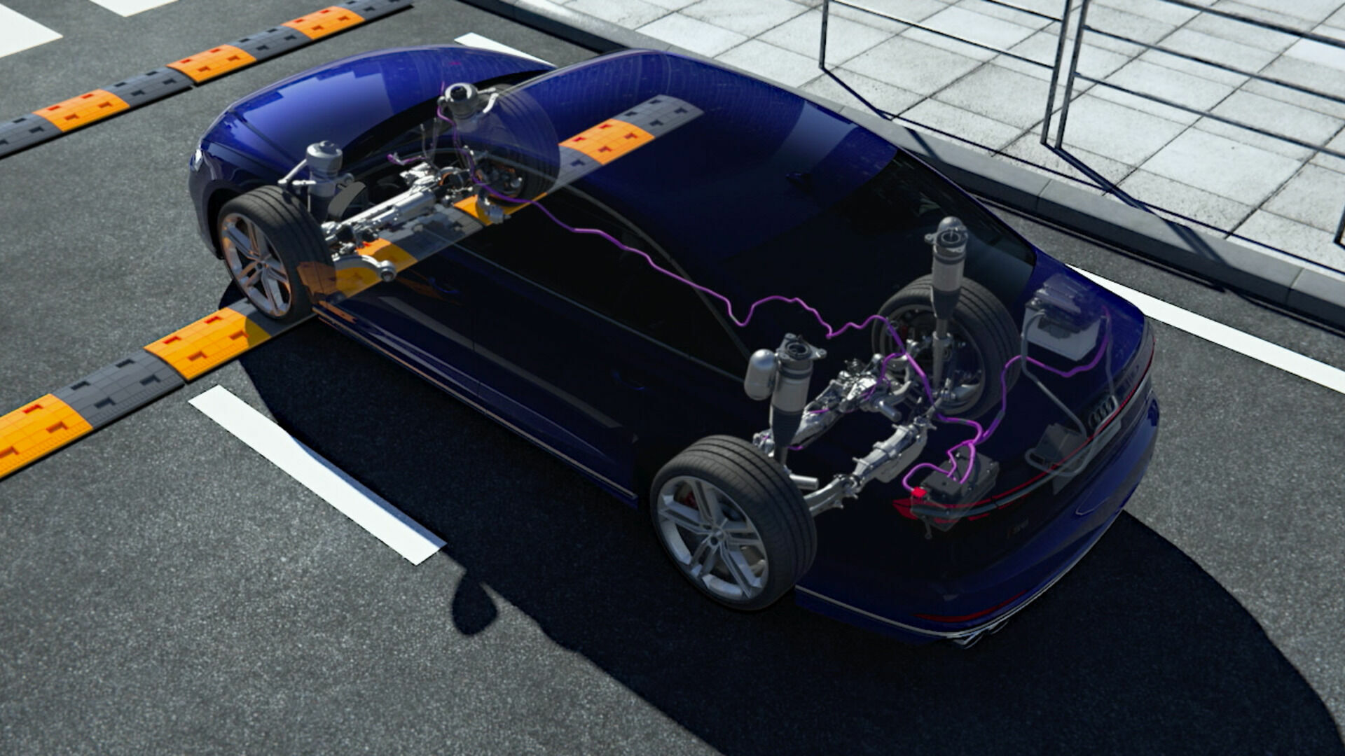 Animation: Audi S8 – predictive active suspension