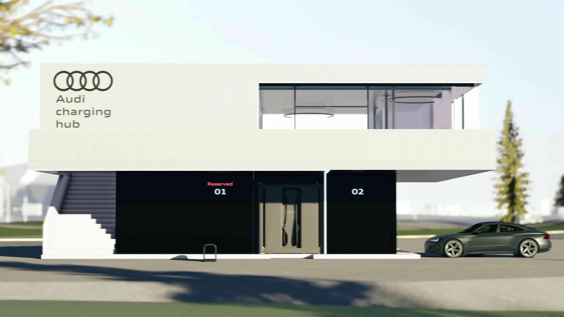 Ein neues Ladekonzept für Elektroautos: der Audi charging hub
