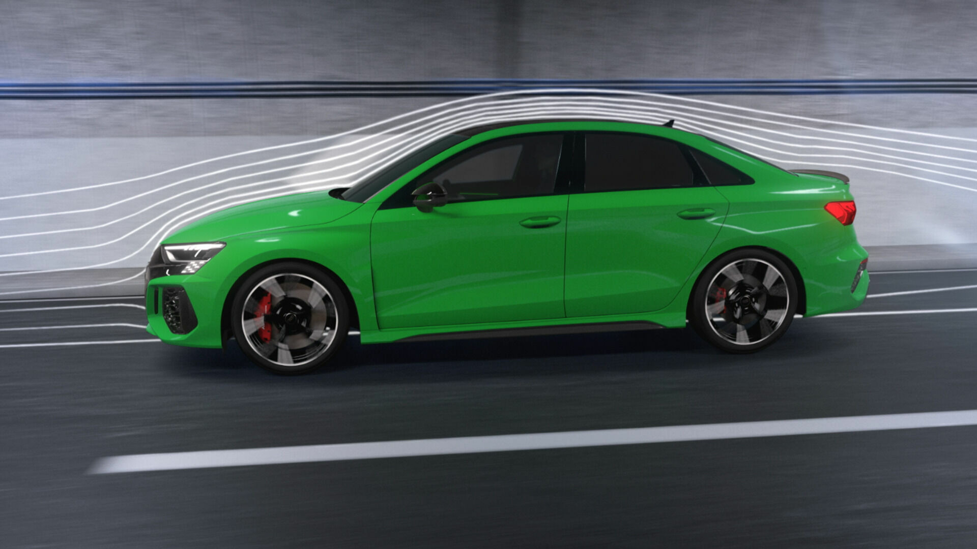 Animation: Audi RS 3 – aerodynamics