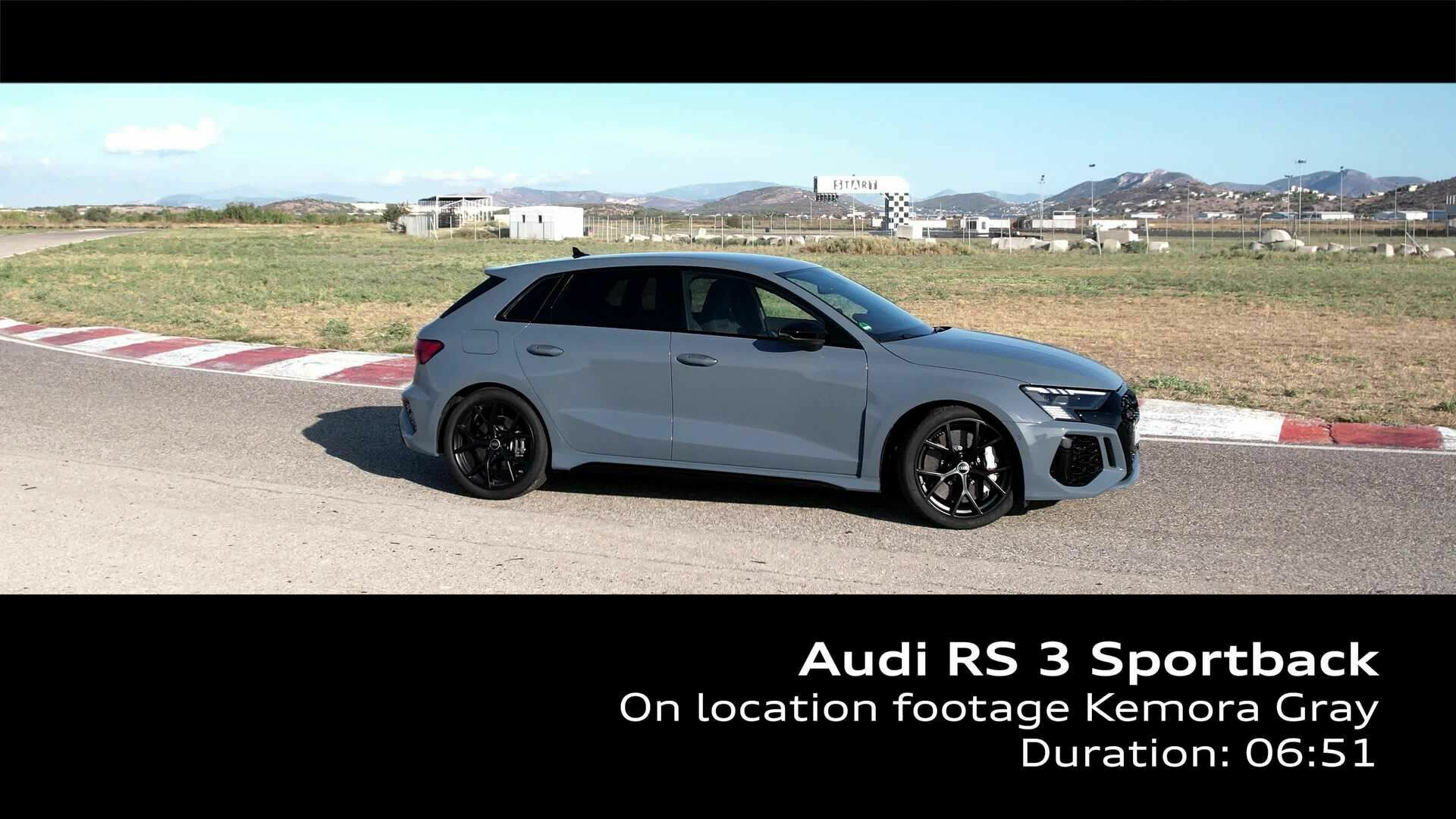 Footage: Audi RS 3 Sportback Kemoragrau auf der Rennstrecke