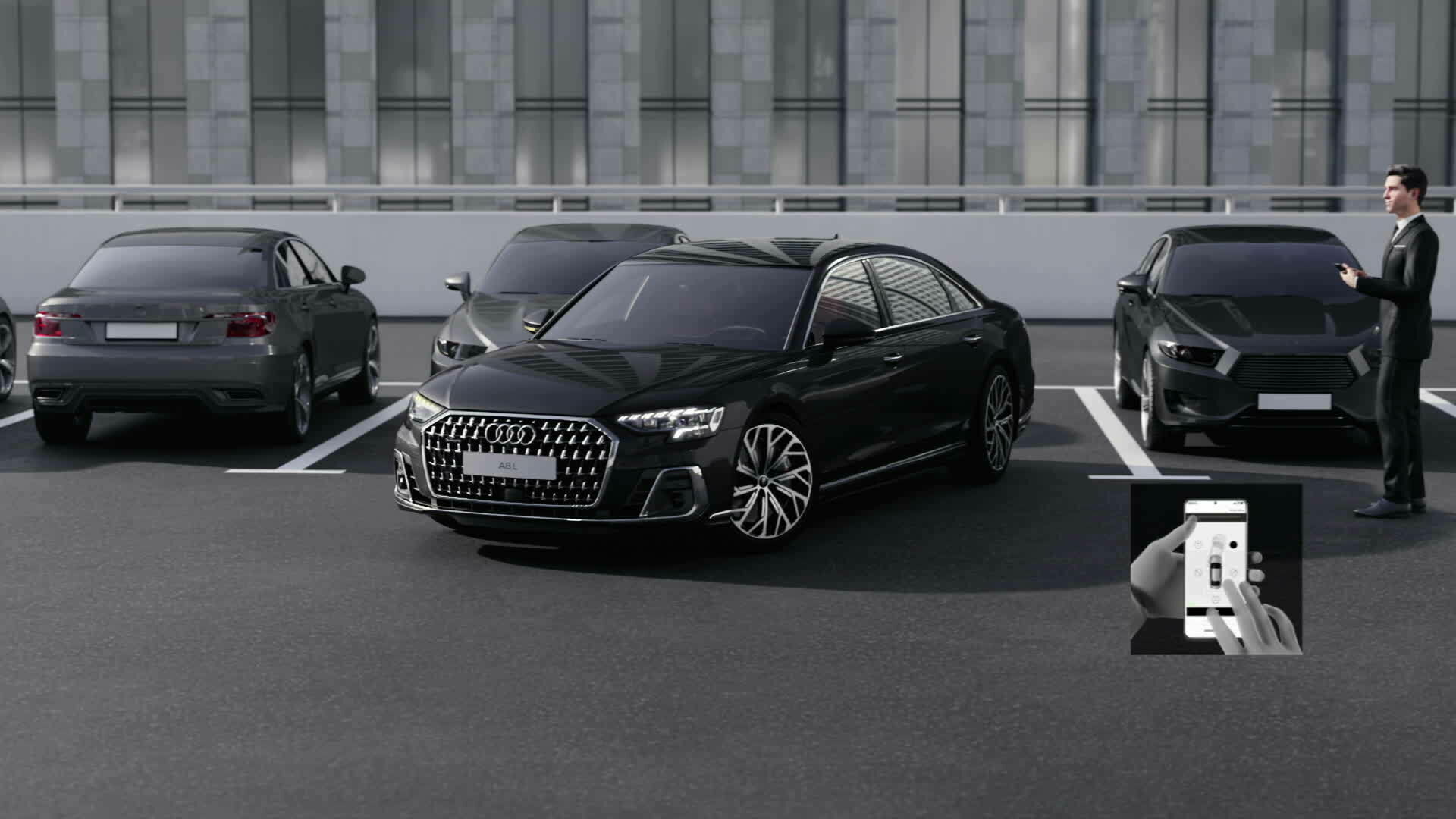 Animation: Remote park assist plus in the Audi A8 L