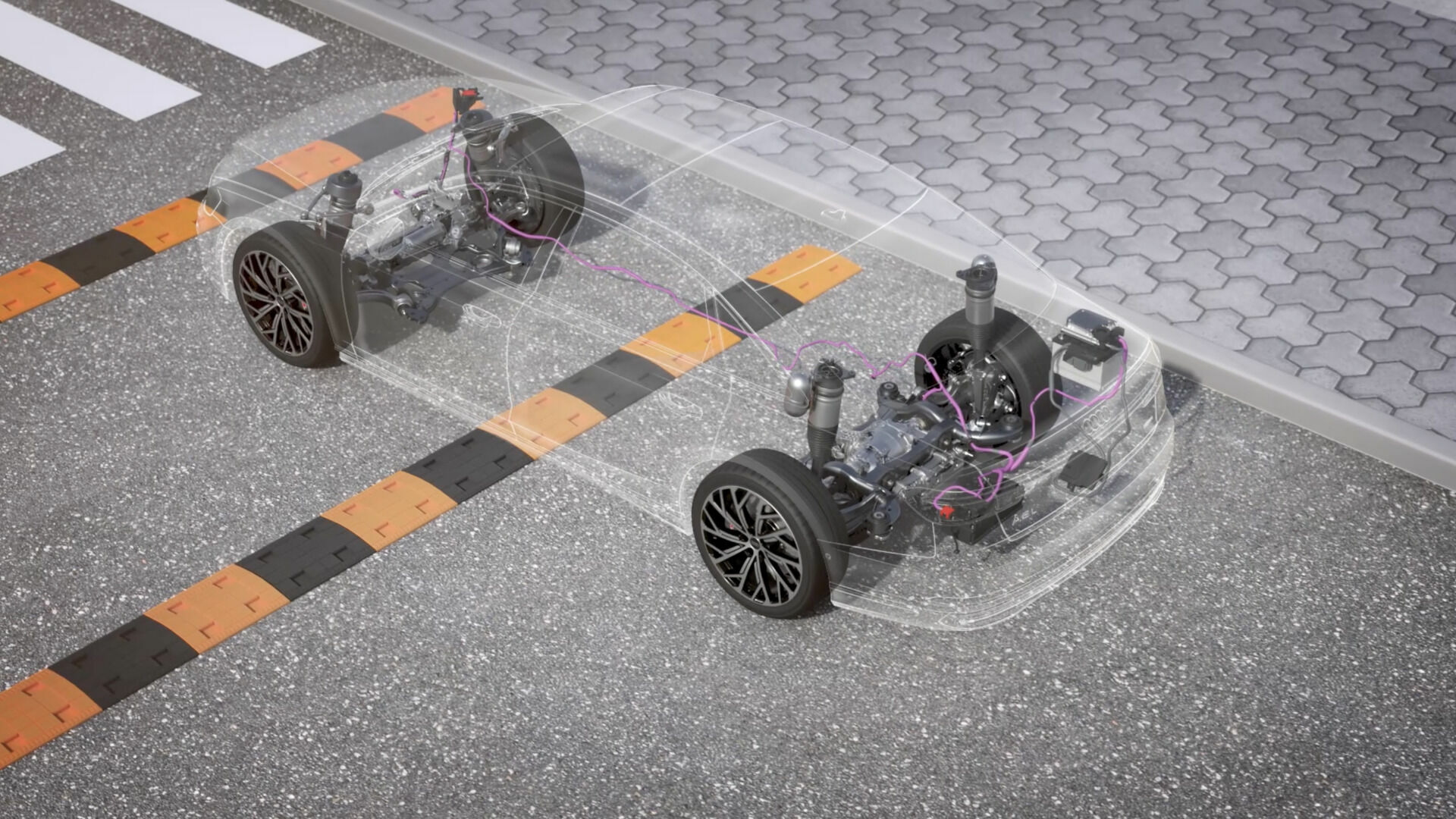 Animation: Vorausschauendes Aktivfahrwerk im Audi A8 L