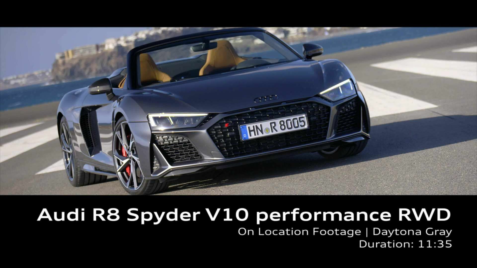 Footage: Audi R8 Spyder V10 performance RWD in Daytona Gray