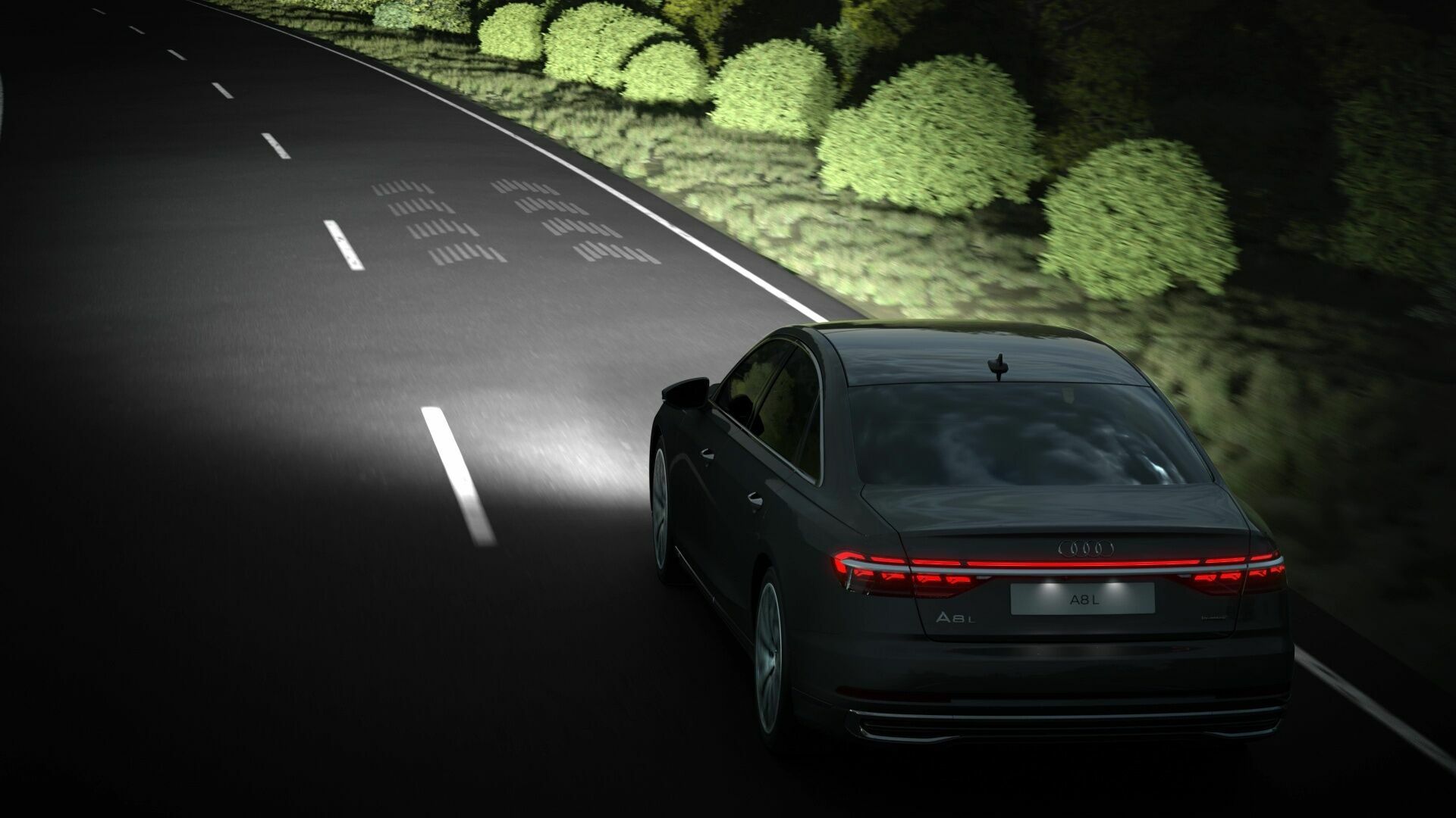 Animation: Digitale Matrix LED- und digitale OLED-Technologie im neuen Audi A8 L