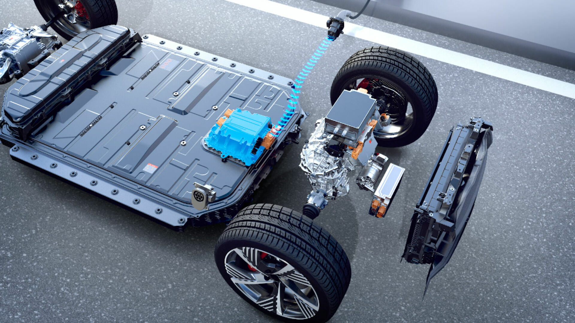 Animation: Audi Q8 e-tron Batterie- und Ladetechnologie
