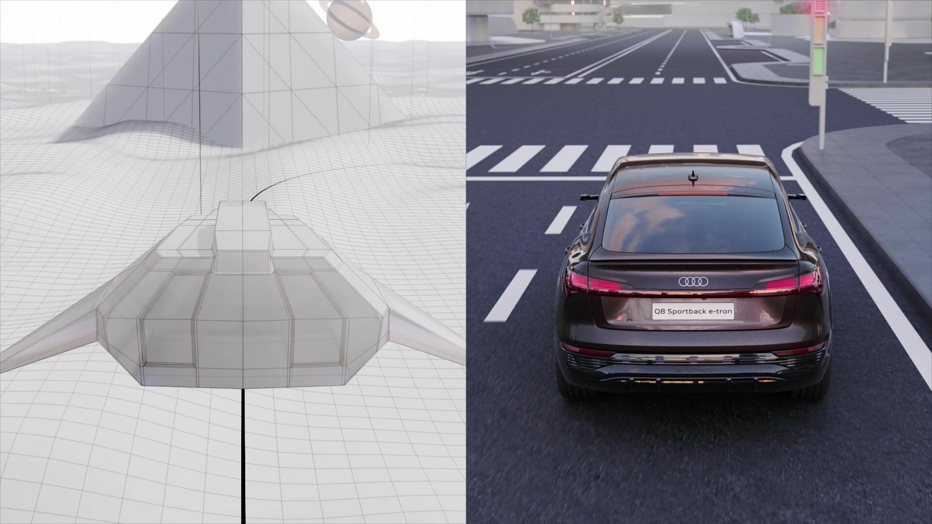 Animation: Audi Q8 Sportback e-tron – Virtual reality entertainment