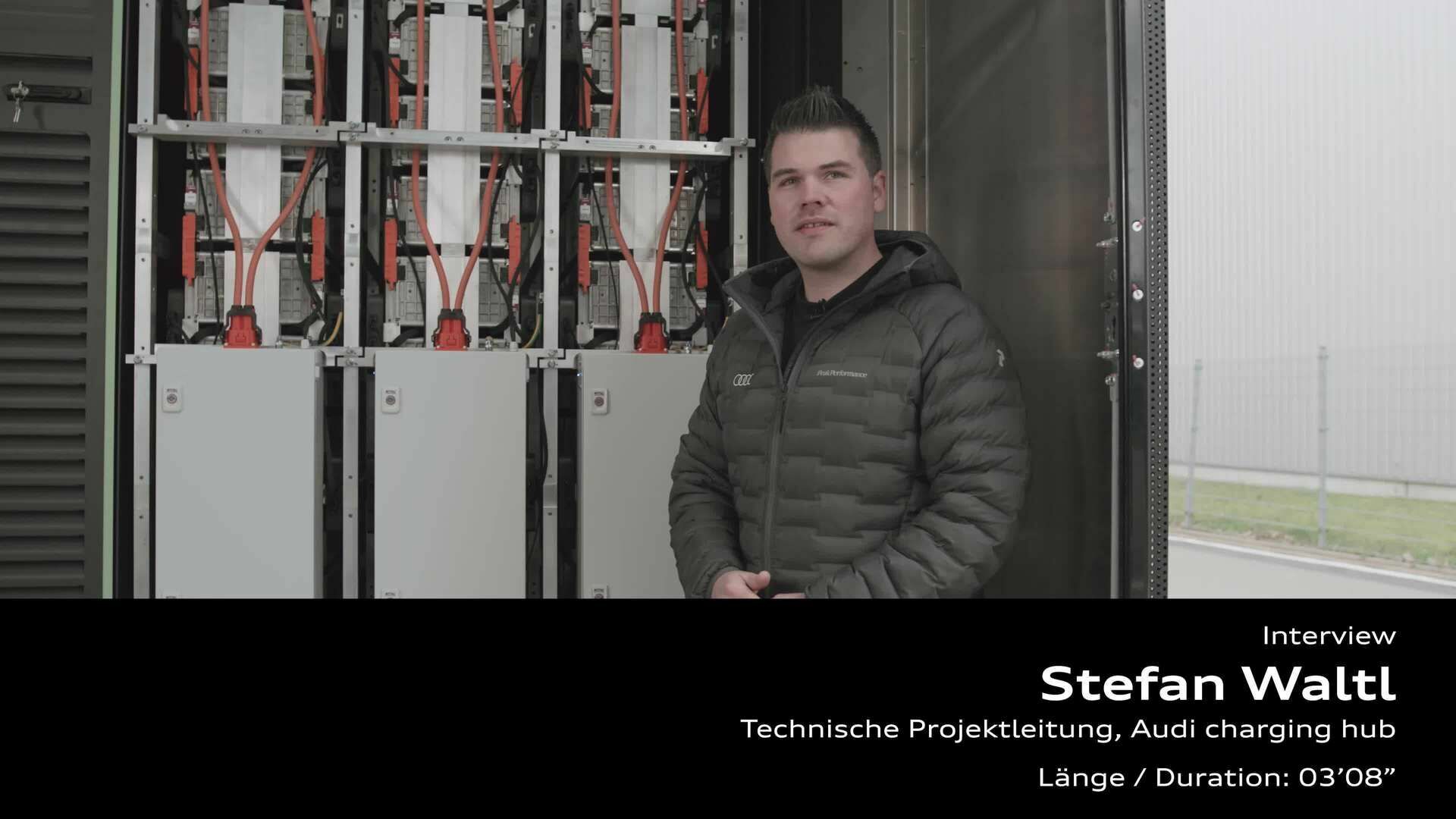 Footage: Statement from Stefan Waltl on the Audi charging hub Berlin