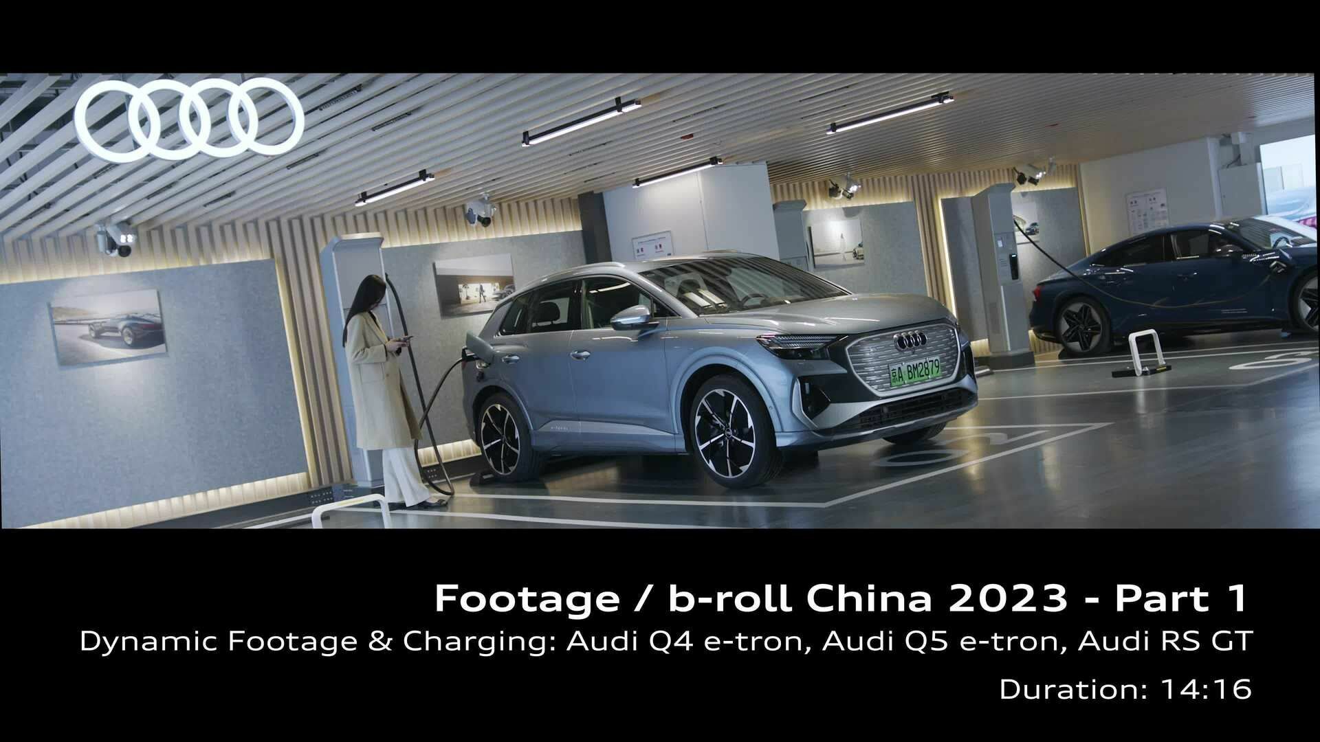 Footage: Auto Shanghai 2023 – Fahraufnahmen & Audi Ladestationen